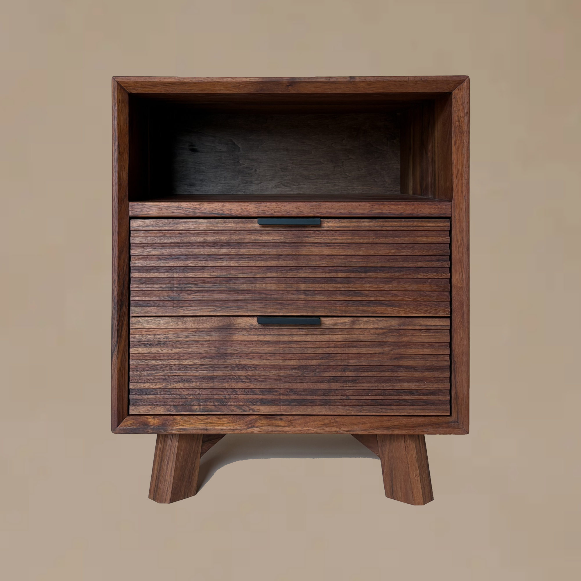 walnut nightstand, oak nightstand