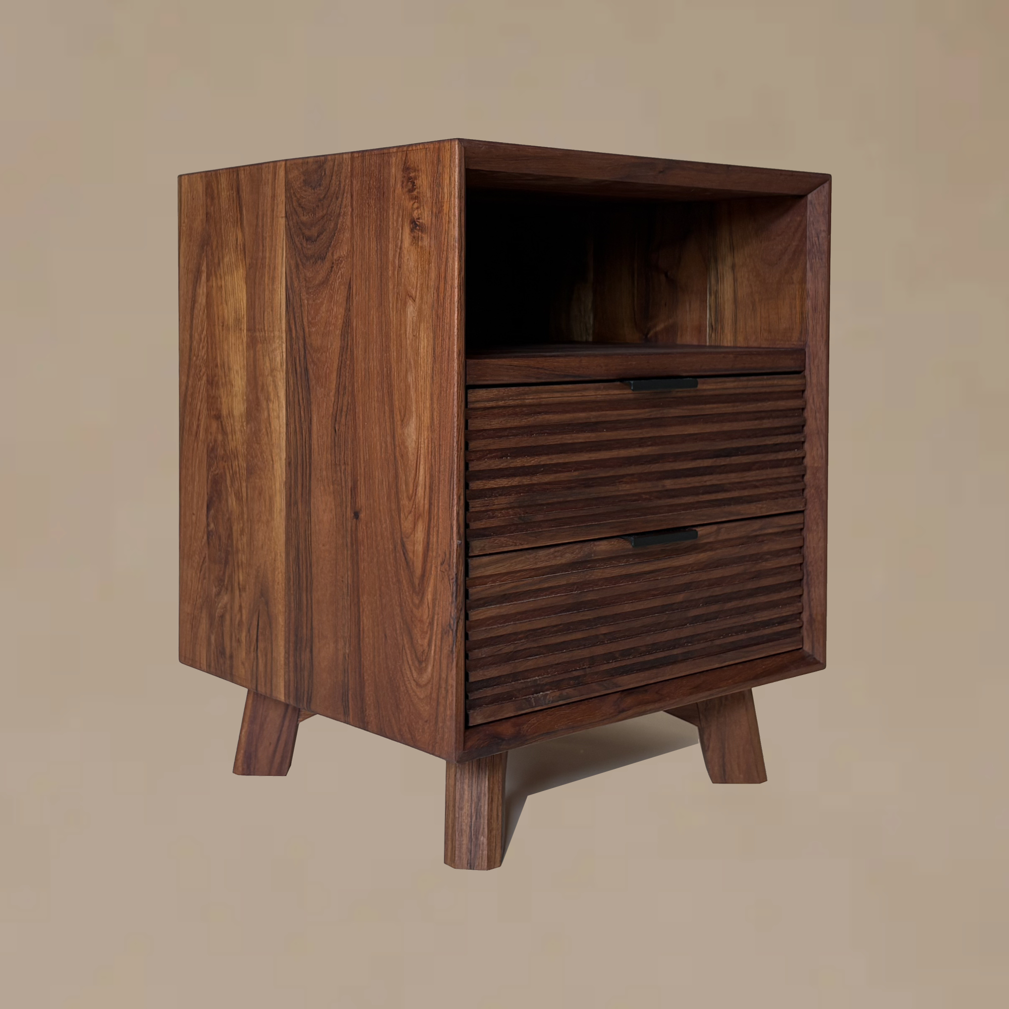 walnut nightstand, oak nightstand