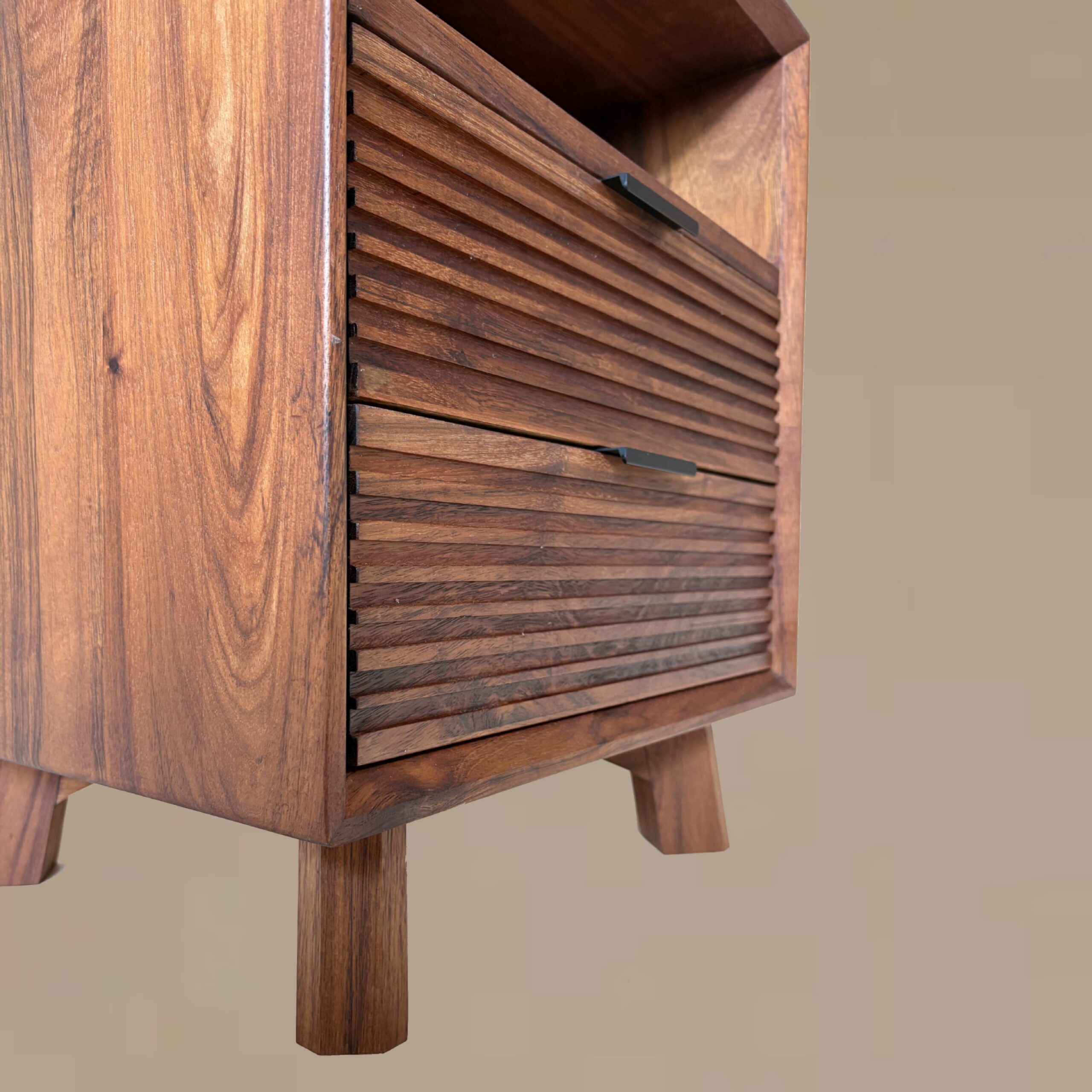 walnut nightstand, oak nightstand