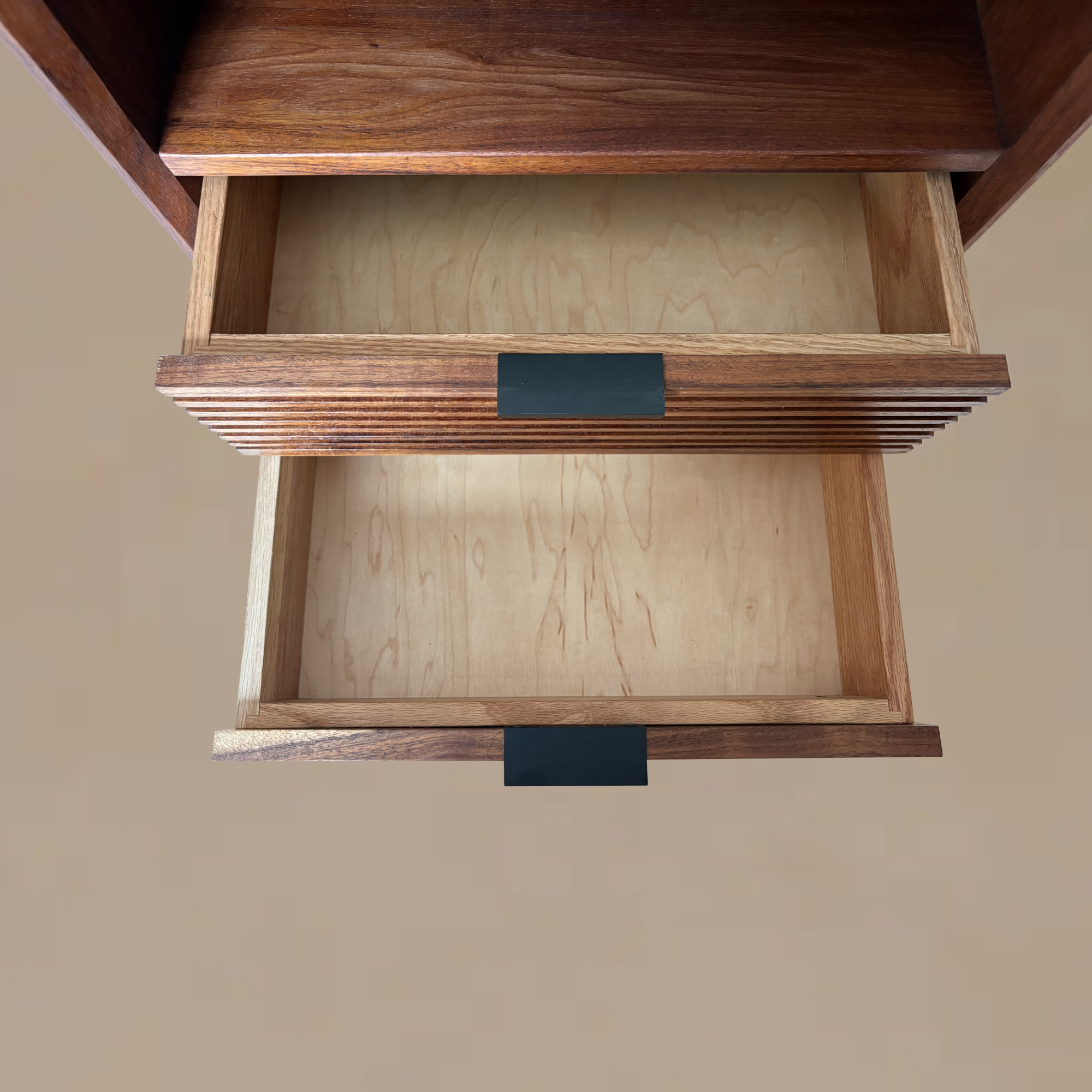 walnut nightstand, oak nightstand