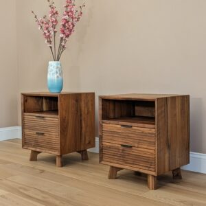 walnut nightstand, oak nightstand
