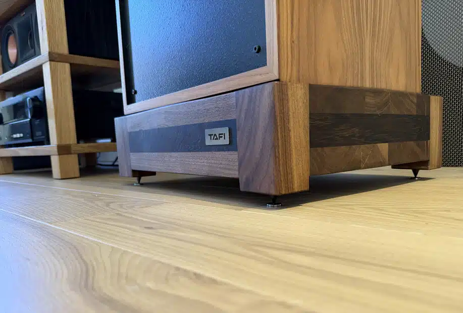 Solid wood isolation platforms for audio gear