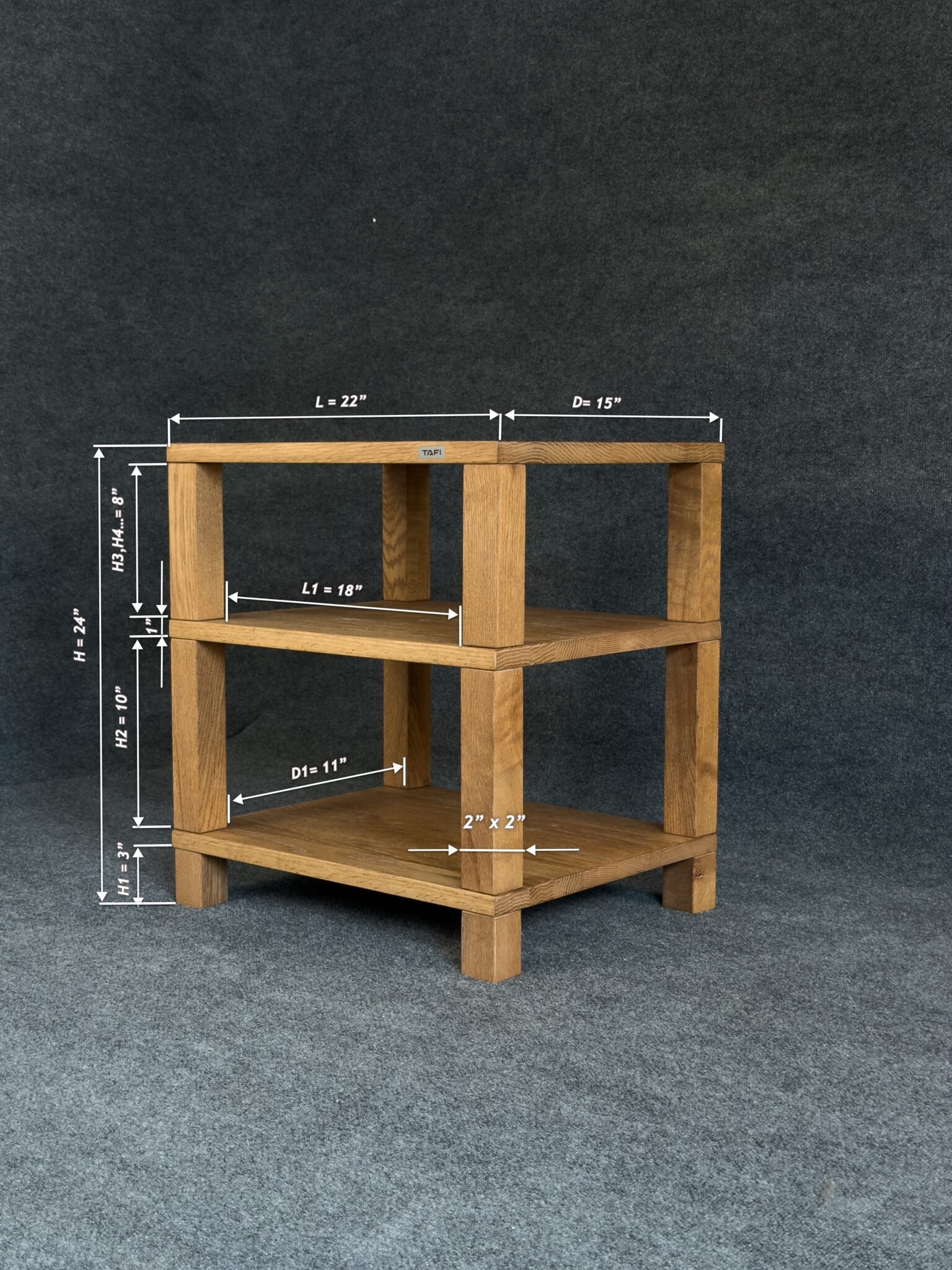 SIERRA Audio Rack Single - Midnight Charcoal Oak - Image 11